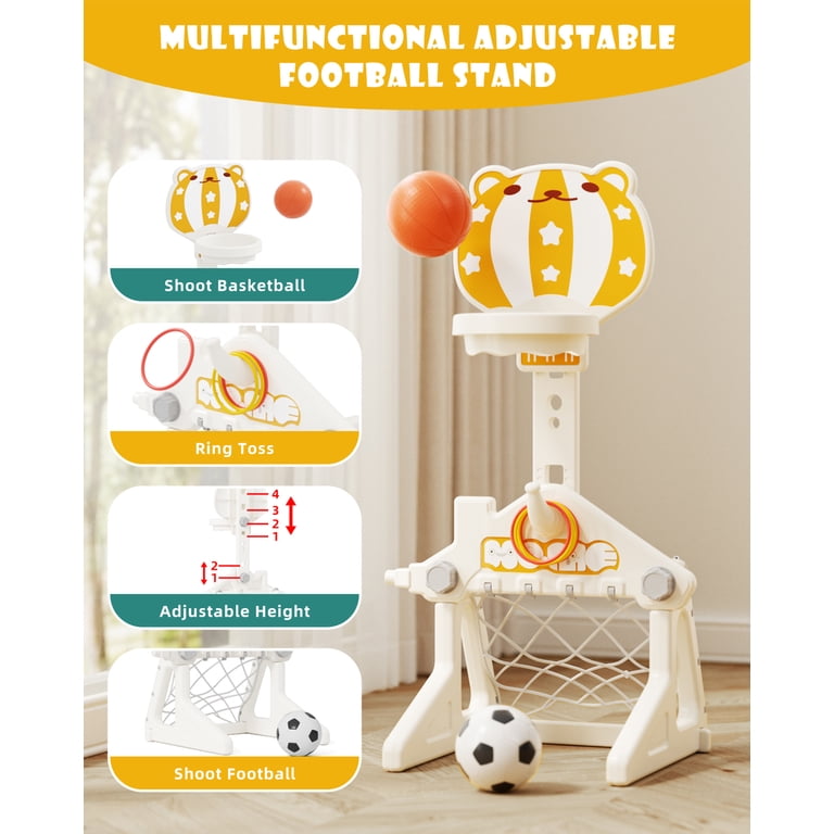 KORIMEFA Toddler Slide, 6 in 1 Toddler Playset - Upgrade with Kids