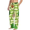 thumbnail image 2 of Haiem Avocado Green Striped Men's Pajama Pants Ultra Lightweight Pjs Bottoms Sleepwear Bottom Pants with Pocket Drawstring-Medium, 2 of 9