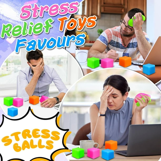 Pack De 4 Cubos Blanditos Antiestrés – Juguetes Sensoriales Para Aliviar Ansiedad, Ideales Para Niños Y Adultos