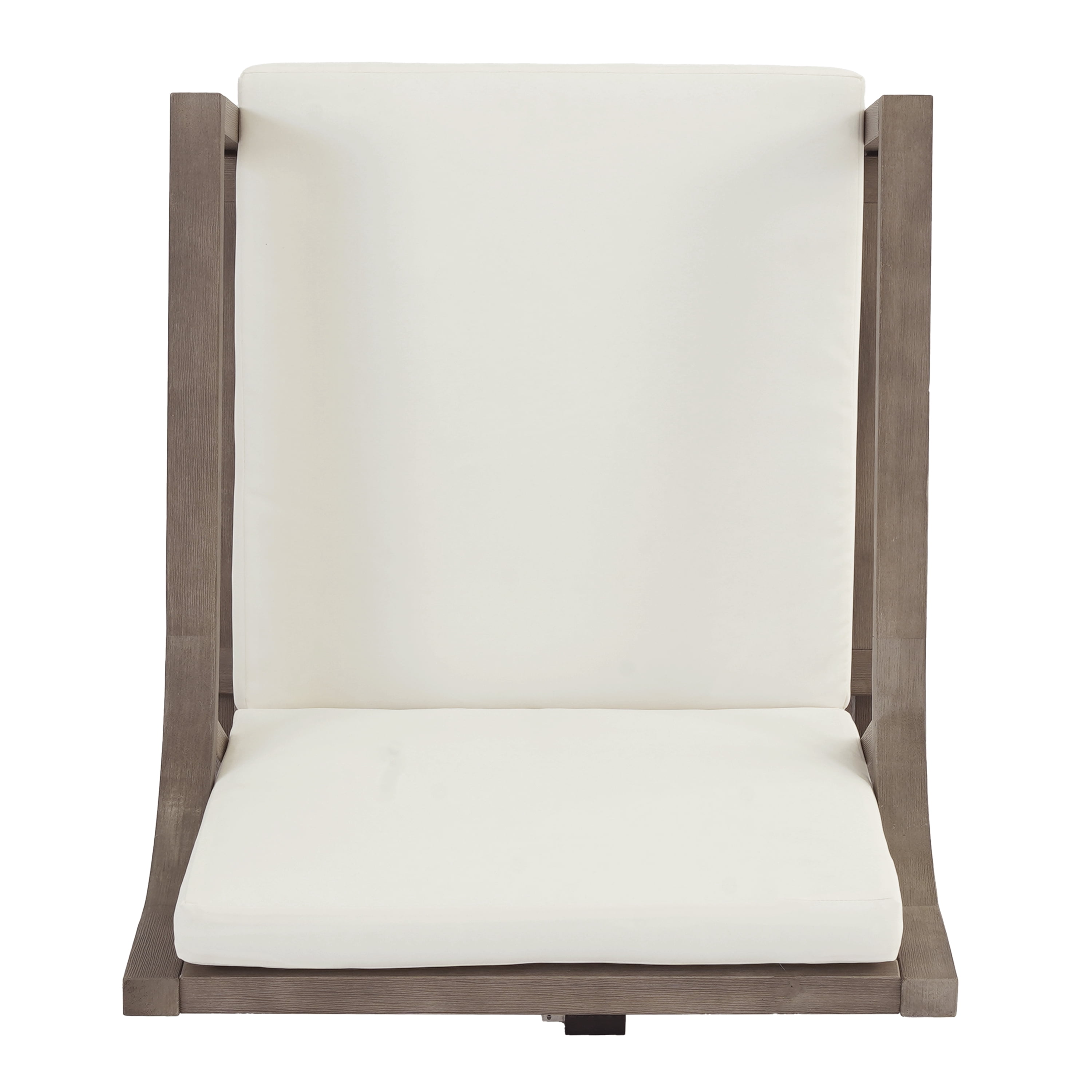 Leisure Chair Set, Outdoor Patio Seating Chairs with Black Brown Wood and Beige Cushion