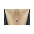 thumbnail image 3 of JewelersClub Black Diamond Accent Sterling Silver A TO Z Initial Pendant, 18", 3 of 4