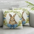 thumbnail image 3 of FUMJ  Easter Day Pillow Covers Gift, Bunny Floral Greenery Cushion Cover for Home Office, Sofa Bed Rabbit Double Sided Throw Pillow Covers, Easter Party Spring Holiday Decorations, 3 of 5