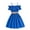 Blue, variant on WOLLED 8-12T Girls Summer Casual Dress for Kids off Shoulder Ruffle Strap Sundress Skirt Halter Midi Dress
