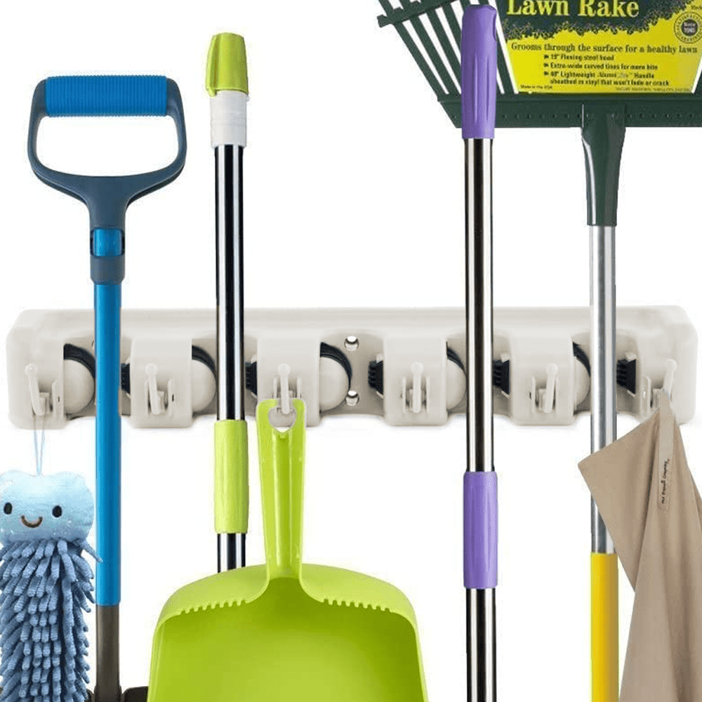 Smart Grip Hooks 5 Piece With Screws For Broom Mop Rake Hammer Shed Garage Shop