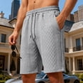 thumbnail image 2 of GrmtClth Men's Textured Knit Shorts Soft Casual Elastic Drawstring Loungewear with Pockets Comfortable Daily Fashion Wear Shorts Light Gray M, 2 of 4