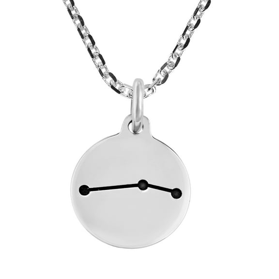 Aries Horoscope Constellation Zodiac Sign .925 Sterling Silver Pendant Necklace