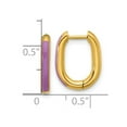thumbnail image 2 of Stainless Steel Polished Yellow Ip Purple Enamel Hoop Earrings 15x12mm Wide 2.4mm Thick Hoop Earring for Women, 2 of 2