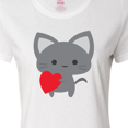 thumbnail image 4 of Inktastic Heart Cat Women's T-Shirt, 4 of 5
