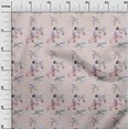 thumbnail image 2 of oneOone Viscose Jersey Pale Pink Fabric Florals Craft Projects Decor Fabric Printed By The Yard 60 Inch Wide-T2B, 2 of 5
