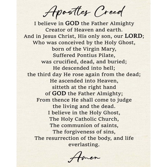 Christian Canvas Poster Wall Decor, Christian Scripture Artwork Decor, Religious Artwork for Home Decoration, The Apostles Creed Poster