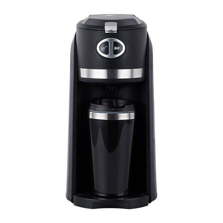Premium Levella 3-Cup Grind-And-Brew Coffee Maker with Travel Mug Black (PCM353)