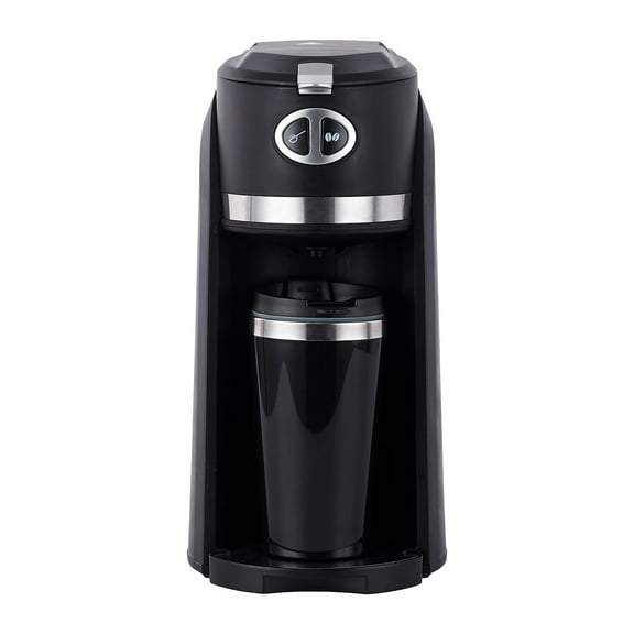 Premium Levella 3-Cup Grind-And-Brew Coffee Maker with Travel Mug Black (PCM353)