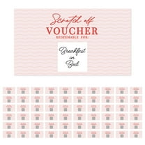 Koyal Wholesale 60 Pre-Printed DIY Scratch-Off Vouchers Couples Date Cards, Pink, Valentine's Day Love Coupons