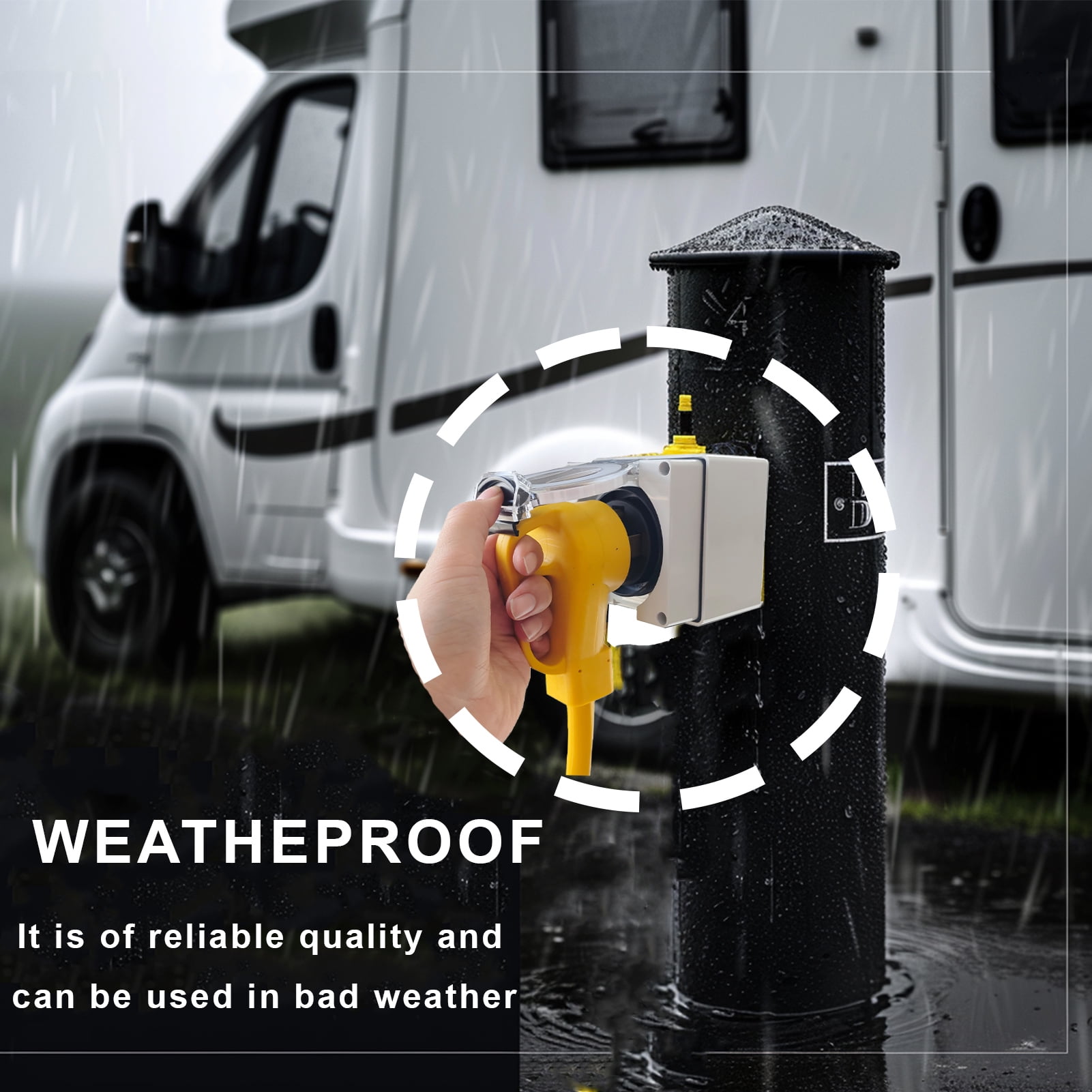 HIITlO 14-30R RV/EV Power Outlet Box. NEMA 14-30R Power OutletBox, 30Amps 125/250Volt Receptacle, Weatherproof Outdoor Electrical Power Box for Campers/Trailers - ETL Listed (14-30R)