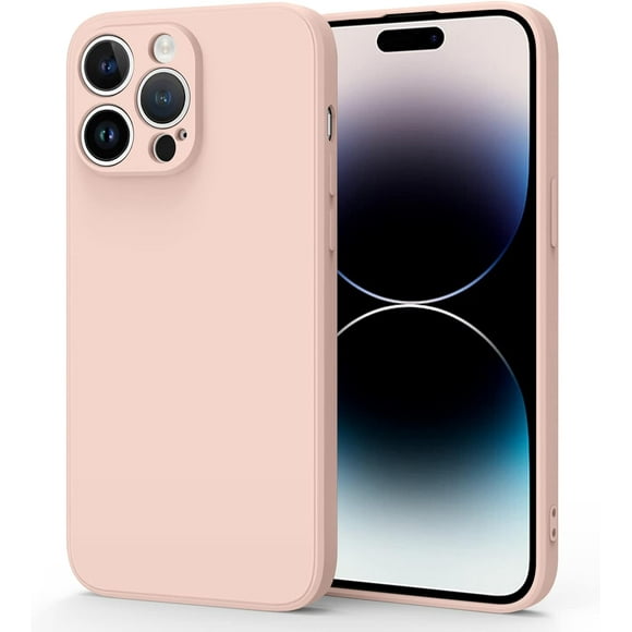 Étui de Protection en Silicone Mince pour iPhone 15 PRO MAX, Étui Pare-Chocs en Silicone Souple Antichoc Anti-Rayures-Or Rose