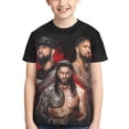 thumbnail image 1 of Garçons Filles Jey Lutteur USO Chandail T-Shirt Graphique Col Rond Manches Courtes 3d Hauts Colorés T-Shirts, 1 of 8