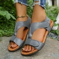 thumbnail image 5 of WRKEKC Womens Sandals Solid Color Peep Toe Flat Shoes Low Cut Casual Spring Summer Versatile Sandals for Women, 5 of 9
