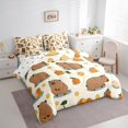 thumbnail image 3 of Manfei Brown Capybaras Bed in a Bag Full Size,Fruit Orange Bed Set,Cartoon Animal Bedding Full Size,Ultra Soft Room Decorative Reversible,7 Pieces, 3 of 7