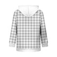 thumbnail image 5 of Njagoc3 Womens Plaid Gingham Zip Up Hoodie Drawstring Long Sleeve Loose Fit Fleece Sweatshirt with Pockets Casual Fall Outerwear for Picnic Travel，Gray，S, 5 of 6