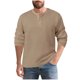 thumbnail image 2 of pstuiky camisetas de manga larga para hombre, Camisa de entrenamiento de manga larga con cuello redondo y medio botón informal de colores sólidos para hombre top de hombre xxl, 2 of 9