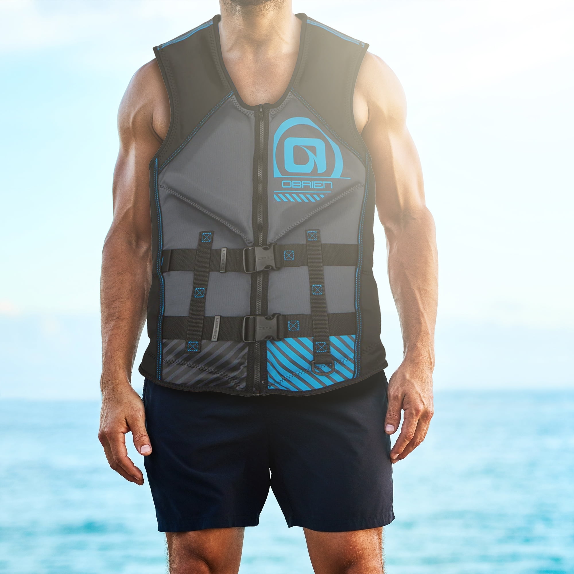 O'Brien Men's Recon M Life Jacket with Split Back Panel, and Ring, Blue