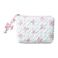 thumbnail image 1 of Bow Knot Striped Mini Drawstring Bag Cosmetic Storage Pouch Women Wallet Sweet Kawaii Plandent Pendants Storage Mini Bag, 1 of 1