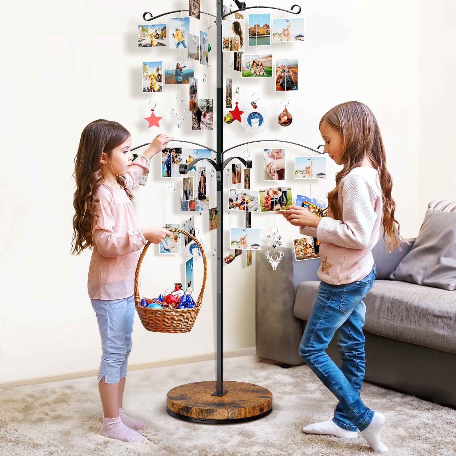 Sfugno Metal Photo Display Tree, 90 Clips Holder for 4x6, 5x7 Picture Frames Hanging & Gift Card Display, Versatile Home Decor for Family Collage Frame