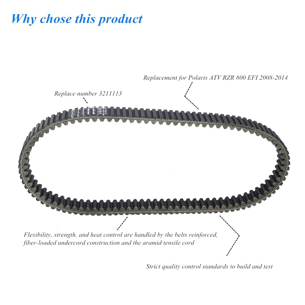 Drive Belt 3211113 Replacement for Polaris RZR 800 EFI 2008-2014 Except RZR S and RZR 4