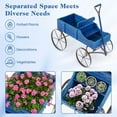 thumbnail image 5 of Gymax Wooden Garden Flower Planter Wagon Plant Bed W/ Wheel Garden Yard Blue, 5 of 10