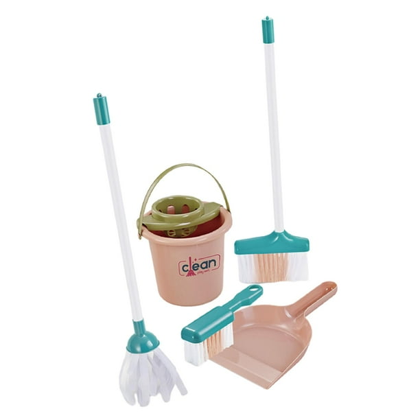 Kids Cleaning Playset Kids Broom, Dustpan and Mop Set Pretend Play Toy ...