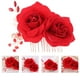 thumbnail image 2 of Peine del pelo de la flor artificial Elegante nupcial Rose Tocado Tocado de la boda, 2 of 5