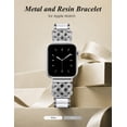thumbnail image 5 of Wearlizer Compatible with Apple Watch Band for Women 38/40/41/42/44/45/46/49mm, Celtic Knot Stainless Steel Resin Bracelet Band, Dressy Chain Link Strap for iWatch Series 11/10/9/8/7/6/5/4/SE/Ultra, 5 of 7