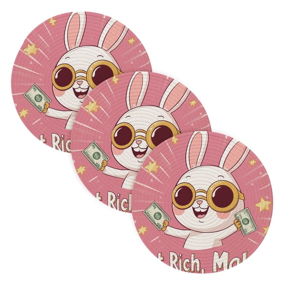BZSMCE Mats for Pots,Pans Place Rich Ribbit Simple Style Pattern Pot Mats