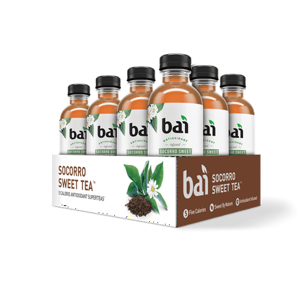 - Bai Supertea Antioxidant Infused Beverage, Socorro Sweet Tea, 18 Fl Oz, 12 Count