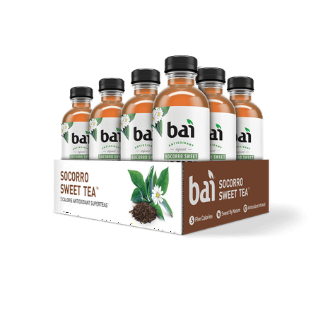 Bai Supertea Antioxidant Infused Beverage, Socorro Sweet Tea, 18 Fl Oz, 12