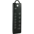 thumbnail image 3 of GE 10-Outlet, 2-USB Port Surge Protector with 6ft. Cord, Black – 13476, 3 of 6