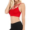 thumbnail image 2 of Women's Sleeveless Bustier Crop Top Cage Crisscross Cutout Bralette Bra Top (No Pad), 2 of 4