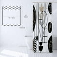 thumbnail image 5 of Black and White Shower Curtain, Black Beige Geometric Fabric Shower Curtain Set, Abstract Mid Century Modern Minimalist Waterproof Shower Curtain for Bathroom - Home Decor, 72 x 72, 5 of 6