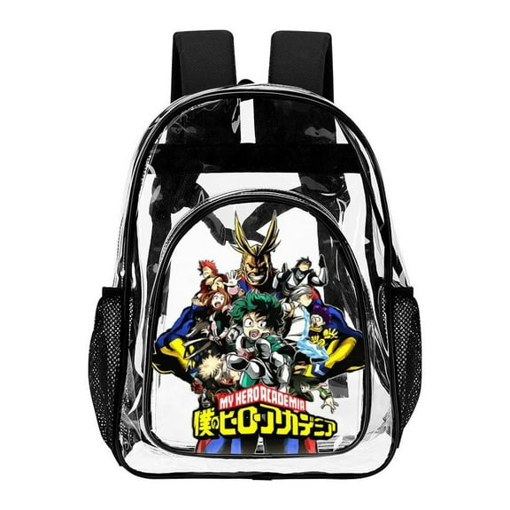 My Hero Academia Clear Backpack Heavy Duty See Through Bookbag Transparent Bag for Colleges School Work Sport Travel
