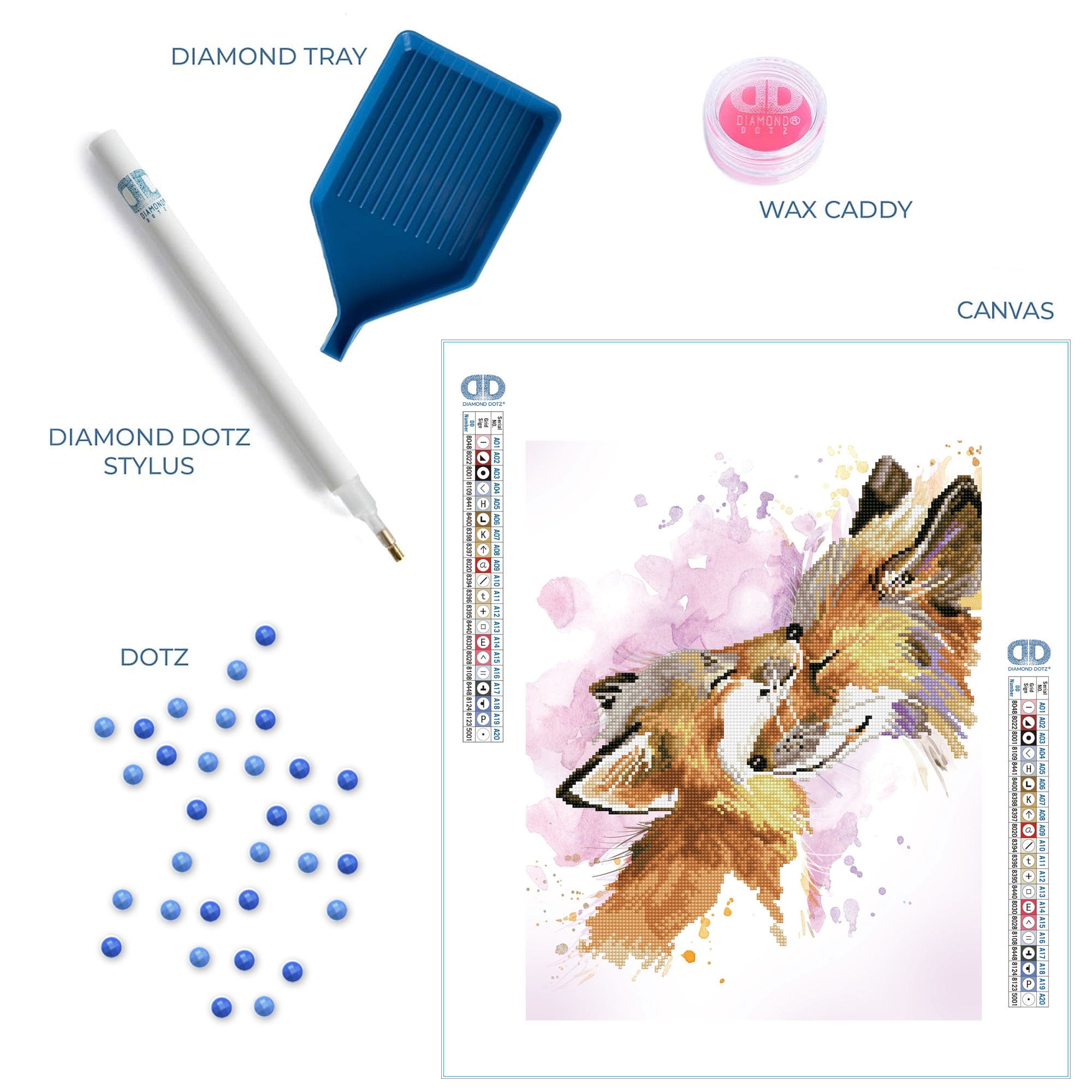 Diamond Dotz Fox Bliss Animal Diamond Painting Kits for Adults - Diamond Art Kits a Relaxing Creative Craft Kit with Dotz Gems 16"x20"