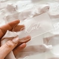 thumbnail image 4 of TETOU 30Pcs Acrylic Place Card for Wedding Frosting Acrylic Table Seating Cards Wedding Supplies - Green Ribbon, 4 of 6
