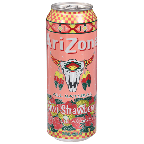 AriZona Kiwi Strawberry Fruit Juice Cocktail, 22 fl oz Bottles, 24 Pack
