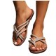 thumbnail image 3 of Bmisegm Ladies Summer Fashion Simple Solid Colour Open Toe Flat Bottom Slip Beach Outside Wear Large Size Sandals Slippers Sandals Women Summer Khaki 9, 3 of 8