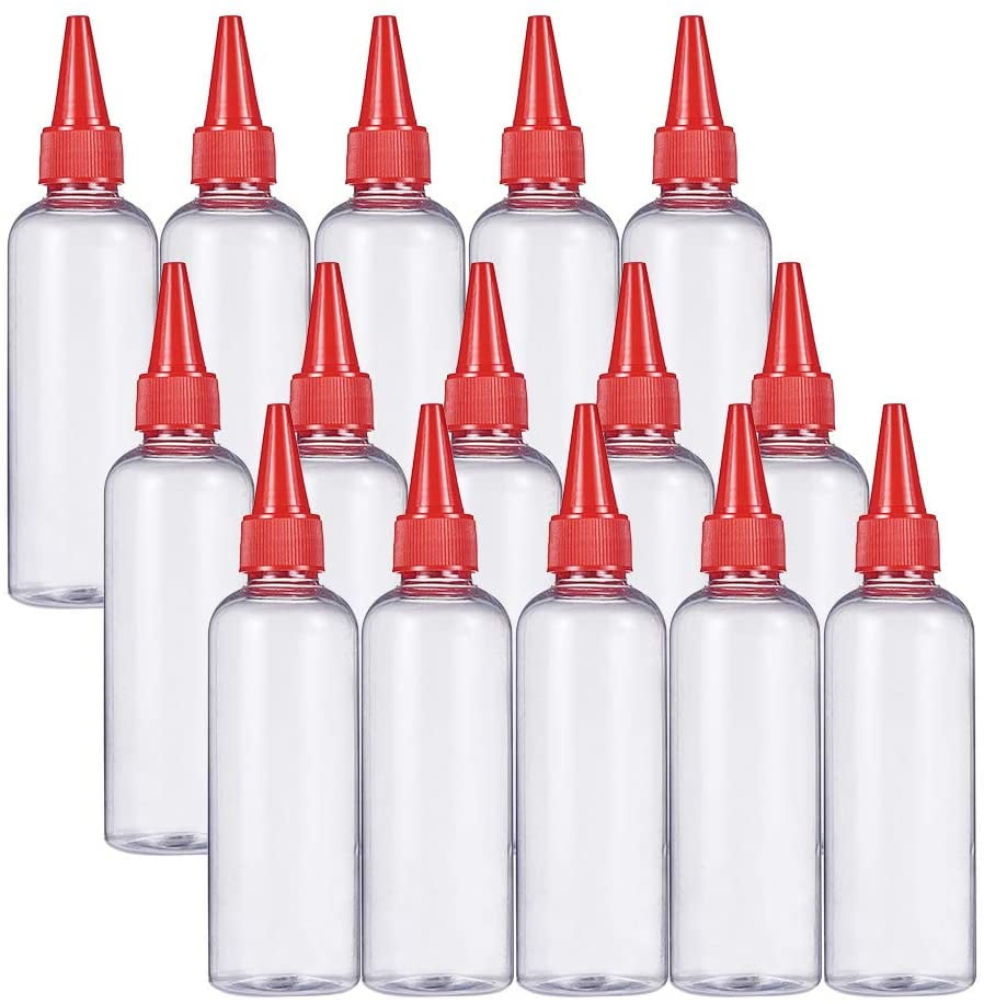 Qucyy 15 Pack 3.4 Ounce Plastic Tip Applicator Bottle Squeeze