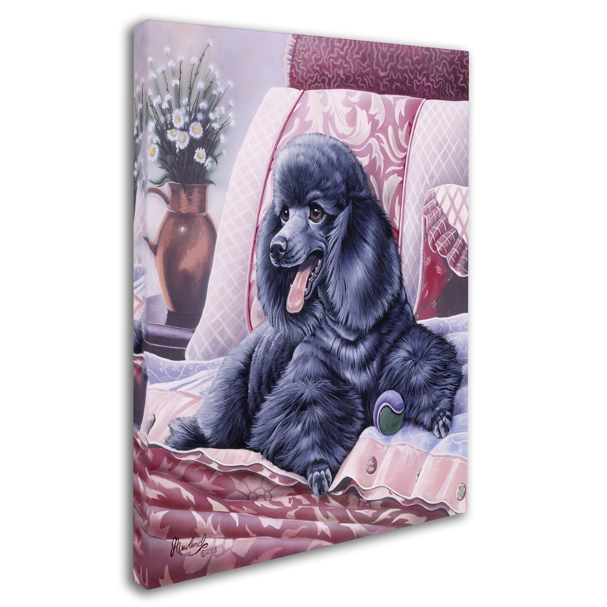 Trademark Fine Art 'Black Poodle' Canvas Art by Jenny Newland