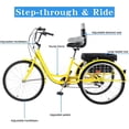thumbnail image 2 of JSTUOKE 26 Inch 3 Wheels Adult Travel Shopping Tricycle with 7 Speed Gear System with Shopping Basket and Backrest for Seniors, Ladies, Men Multiple ColorsYellow, 2 of 5