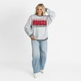 thumbnail image 3 of Women's Gameday Couture Gray Nebraska Huskers Oversized Showdown Ringer Stripe Sweatshirt, 3 of 6