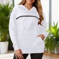 thumbnail image 4 of NOLDARES Cat Pouch Hoodie for Women Kangaroo Pocket Dog Pouch Sweatshirts Pet Carrier Animal Holder Long Sleeve Pullover Tops,Light Gray,M, 4 of 9