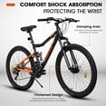 thumbnail image 3 of 26-Inch Steel Frame Mountain Bike with Shock-Absorbing Fork   | 21-Speed Unisex Off-Road Bicycle | Black&Orange, 3 of 8