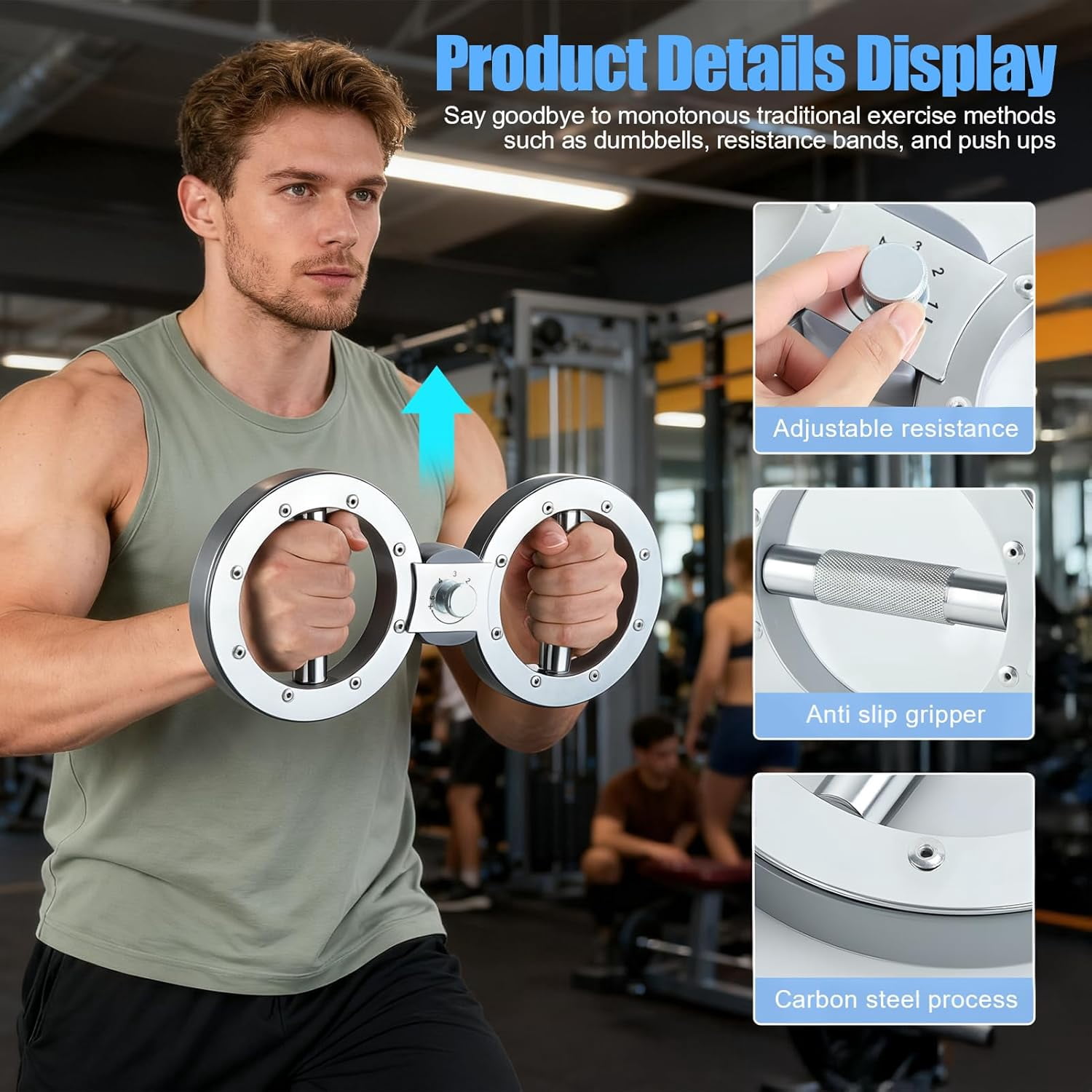 Forearm Strengthener Burn Machine, Arm Workout Equipment Rotator Trainer, Adjustable Forearm Exerciser for Upper Body Strength, Bicep Twister Workout Machine